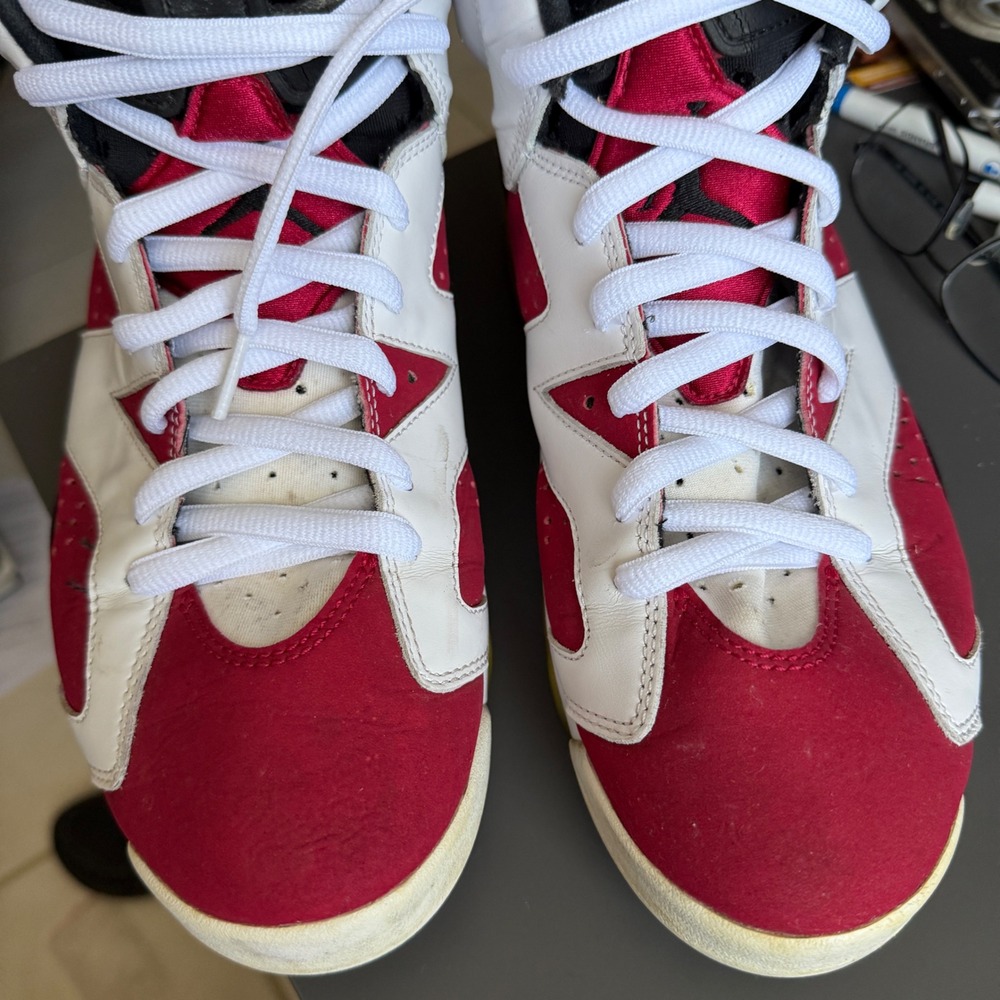 Jordan Air Jordan 6 Retro Carmine Mens 9.5 White Red CT8529-106 2021 Basketball - Picture 5 of 10